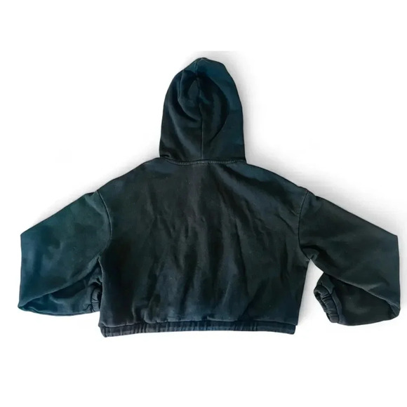 Vans Women's Black Cropped Pullover Hoodie Drawstrings Size Medium - Picture 8 of 10